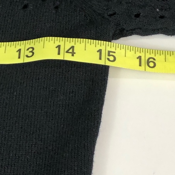 BB Dakota Black Sweater Shift Dress Crochet XS - Picture 7 of 8